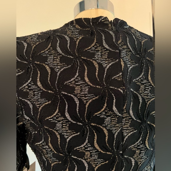 Kensie Knit Lurex Sheath Black Dress - Picture 6 of 12